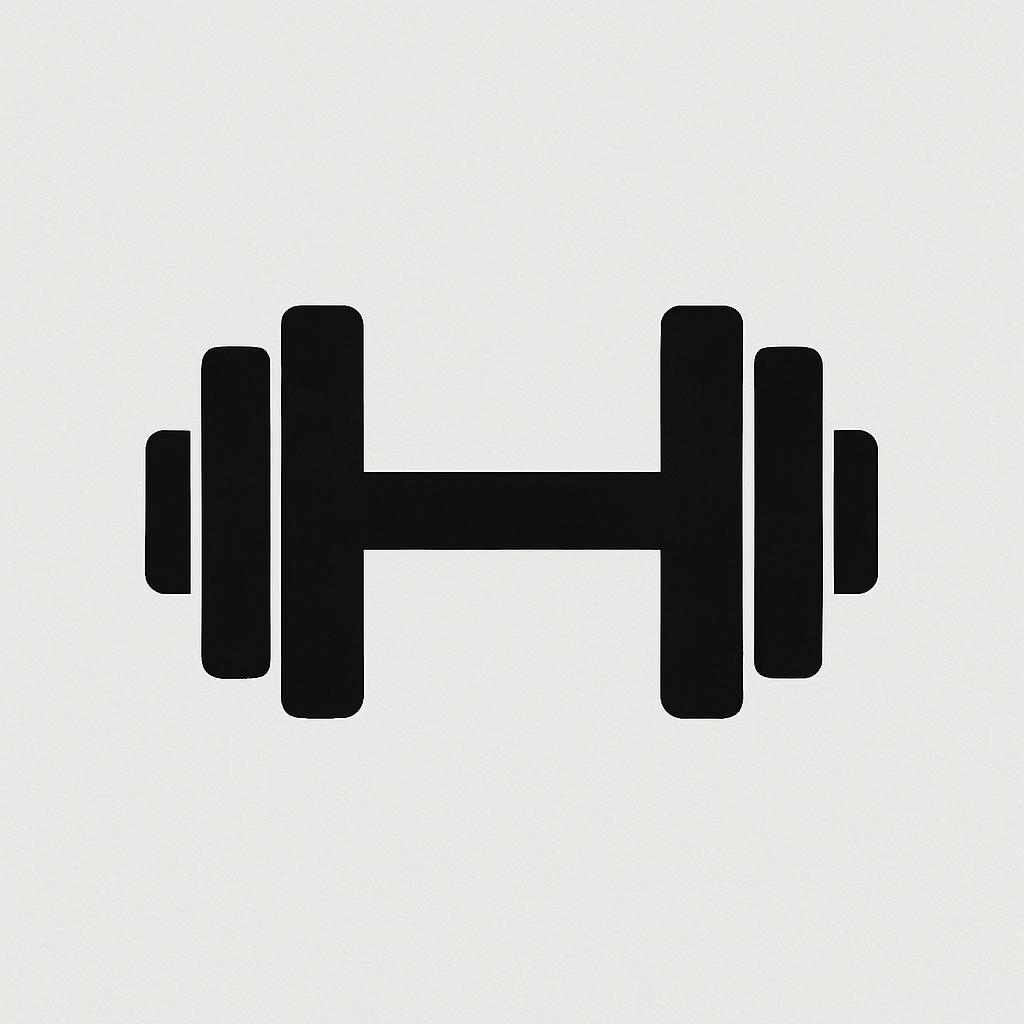 A simple open dumbbell icon.
